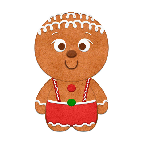 Niedliche Weihnachts-Lebkuchen für verschiedene Feiertags-Designs. Hochwertige Illustration. - Foto, Bild