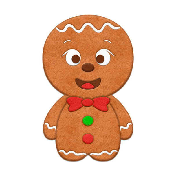 Cute Christmas piernik cookie dla różnych projektów świątecznych. Wysokiej jakości ilustracja. - Zdjęcie, obraz
