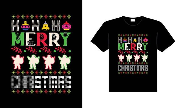Ugly Christmas Sweater typography apparel Vintages Christmas T-shirt design Christmas merchandise designs, hand-drawn lettering for apparel fashion. Christian religion quotes saying for print - Vector, Image