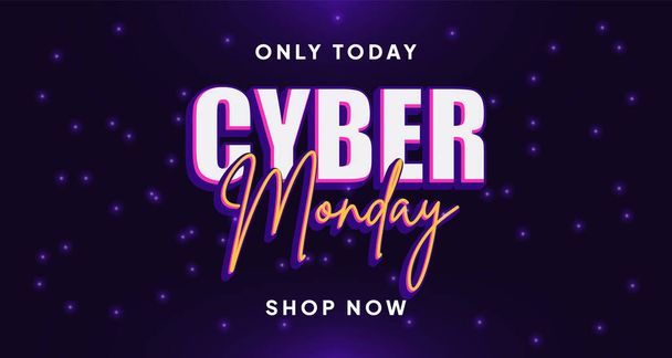 Cyber monday sale banner. retro style effect - Vector, Image