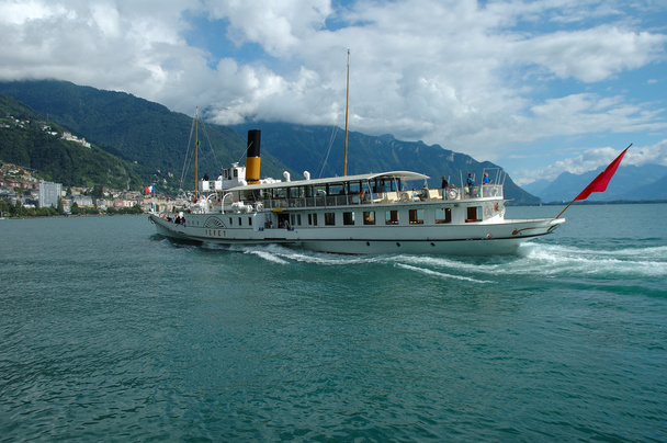 Yolcu feribot Geneve Gölü İsviçre - Fotoğraf, Görsel