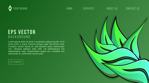 Green Leaf Web Design Abstract Background Lemonade EPS 10 Vector For Website, Landing Page, Home Page, Web Page, Web Template - Вектор, зображення