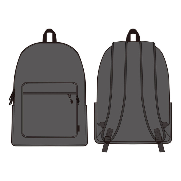 Backpack Fashion flat sketch design - Fotó, kép