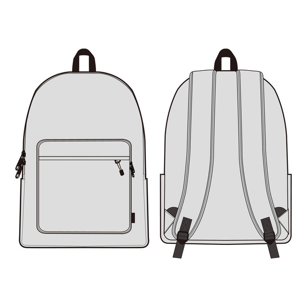 Backpack Fashion flat sketch design - Foto, Imagen