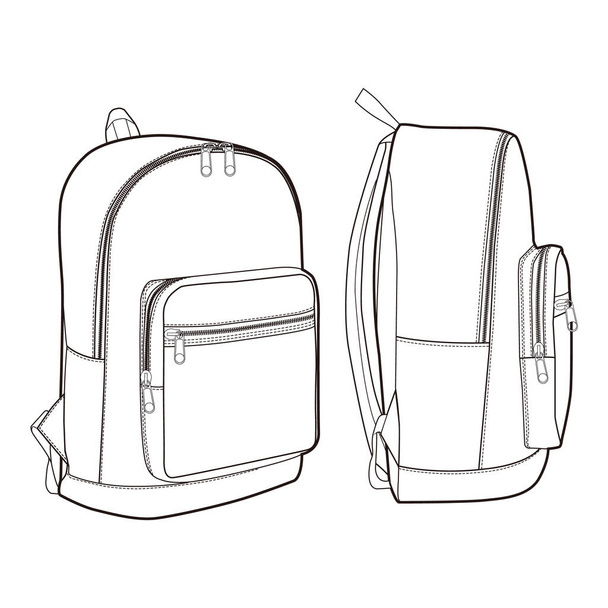 Backpack Fashion flat sketch design - Foto, Bild