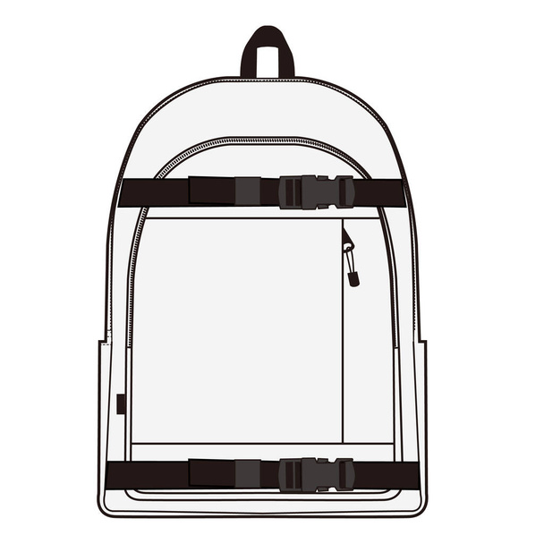 Backpack Fashion flat sketch design - Photo, Image