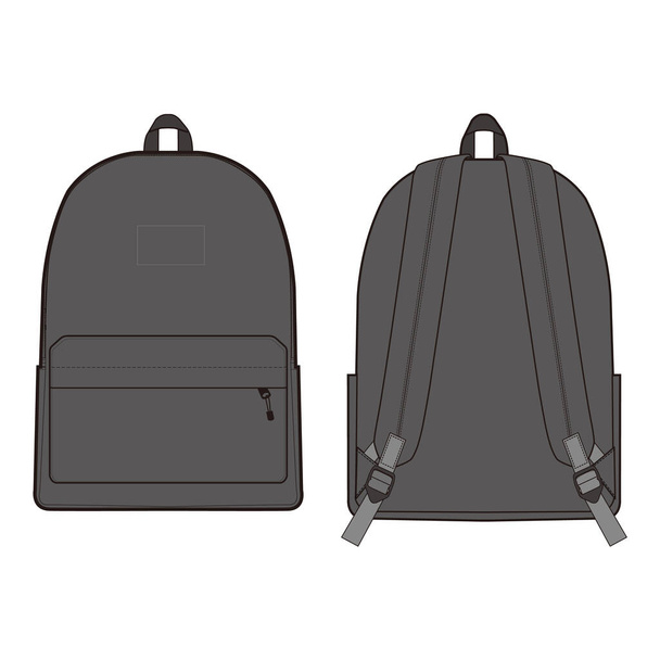 Backpack Fashion flat sketch design - Photo, Image