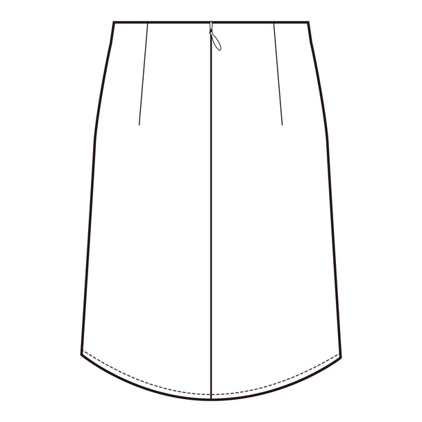 Skirt σχέδιο μόδας επίπεδη σκίτσο - Φωτογραφία, εικόνα