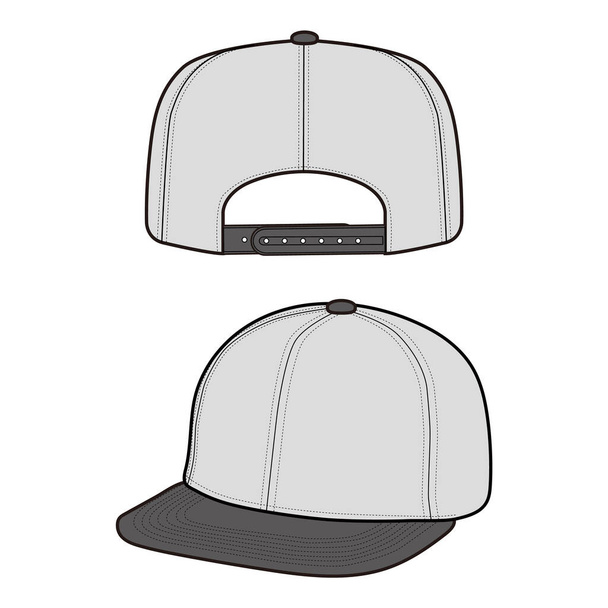 Snapback gorra sombrero moda plano boceto - Foto, Imagen