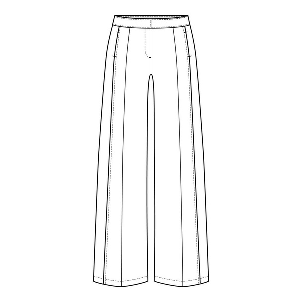 Pants Bottoms fashion flat sketch - Photo, Image