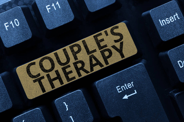 Affichage conceptuel Couple S Thérapie, Parole écrite sur traiter la détresse de la relation pour les individus et les couples - Photo, image