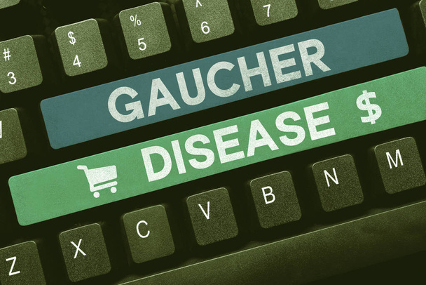 Ruční psaní znamení Gaucherova choroba, obchodní vitrína autozomálně recesivní dědičná porucha metabolismu - Fotografie, Obrázek
