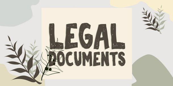Tekst bijschrift met juridische documenten, Internet Concept een document betreffende een juridische kwestie Opgesteld door een advocaat - Foto, afbeelding