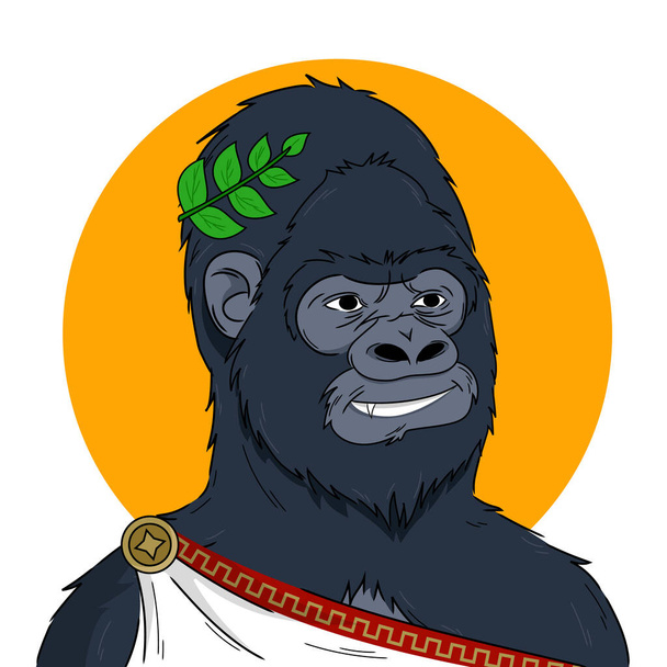 Gorila disfarçada de Júlio César NFT. Ilustração vetorial - Vetor, Imagem