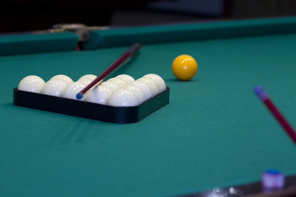 Russian billiards on green background. - Photo, Image