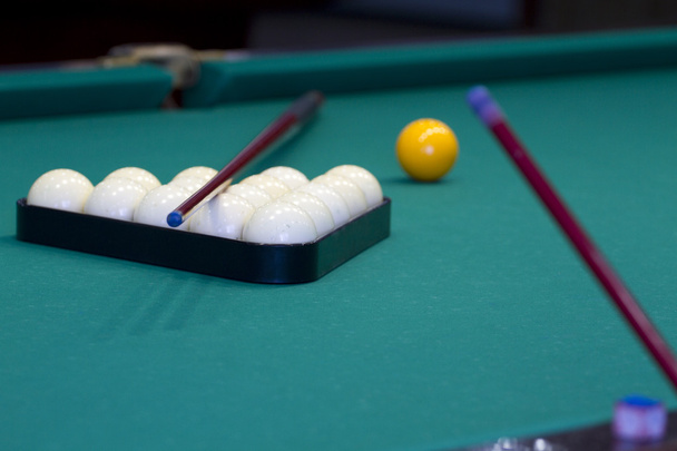 Russian billiards on green background. - Photo, Image