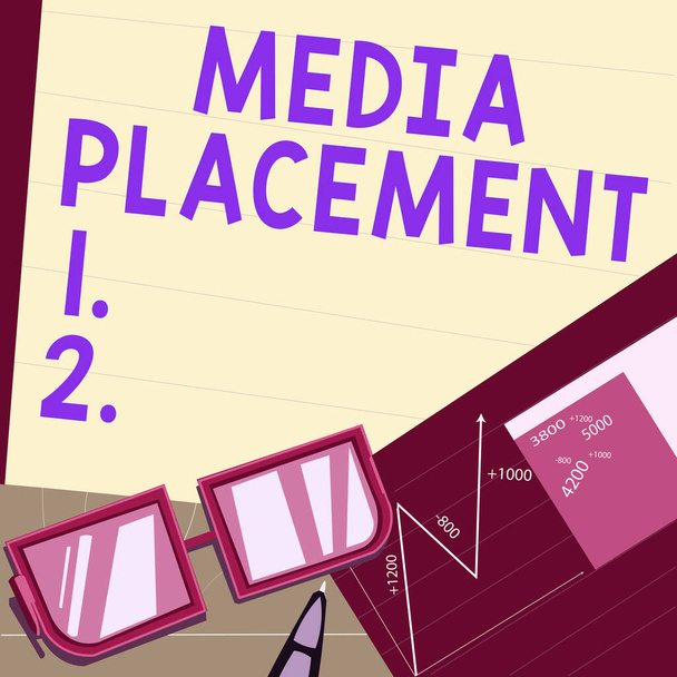 Zarejestruj wyświetlając Media Placement, Słowo Wpisany na metodzie umieszczania wiadomości reklamowych za pomocą mediów - Zdjęcie, obraz