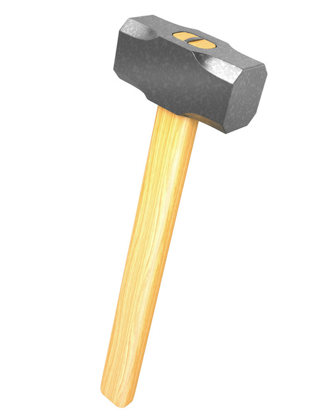 Metal sledge hammer isolated - Photo, Image