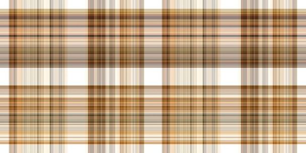 Woodland white tartan seamless border textile. Tonal autumnal forest plaid with organic texture. banner of orange stripe for rough washi tape - Photo, Image