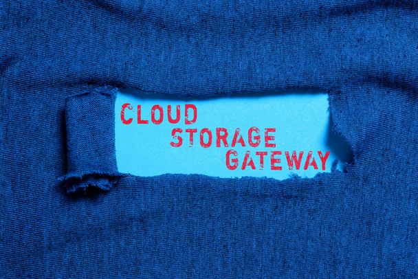 Inspiratie met uithangbord Cloud Storage Gateway, Business concept Server bij de klant - Foto, afbeelding