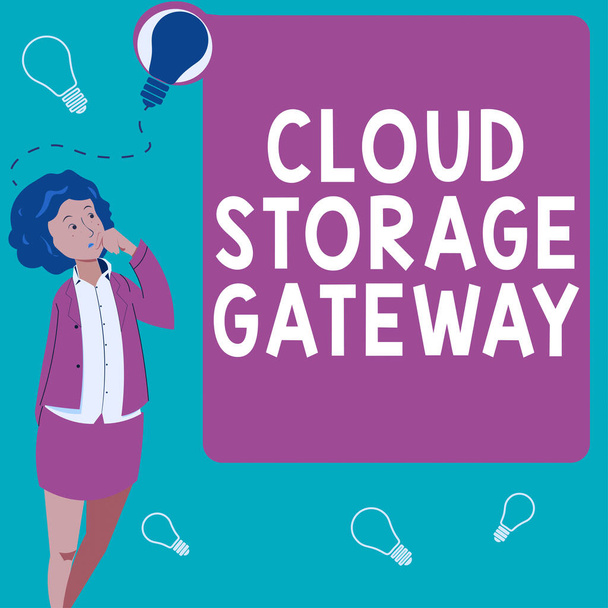 Inspiração mostrando sinal Cloud Storage Gateway, Business concept Server que reside nas instalações do cliente - Foto, Imagem