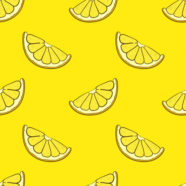 Seamless vector pattern with lemons - Vektör, Görsel