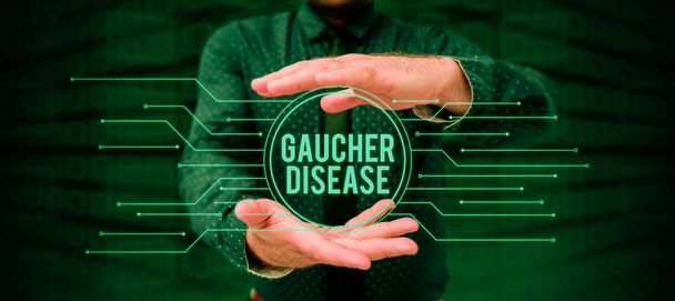 Kézírás szöveg Gaucher-kór, fogalmi fotó autoszomális recesszív örökletes rendellenesség az anyagcsere - Fotó, kép