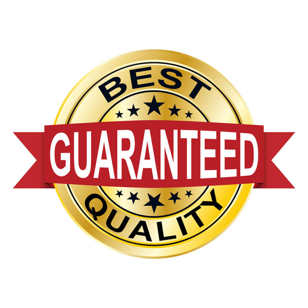 best Quality guarantee icon gold medal badge sign on white background vector - Vektori, kuva