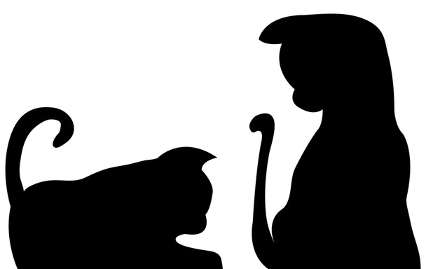 Pair of Cat Silhouettes - Vector, Image