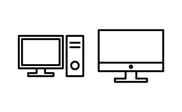 Computer icon vector for web and mobile app. computer monitor sign and symbol - Vector, Imagen