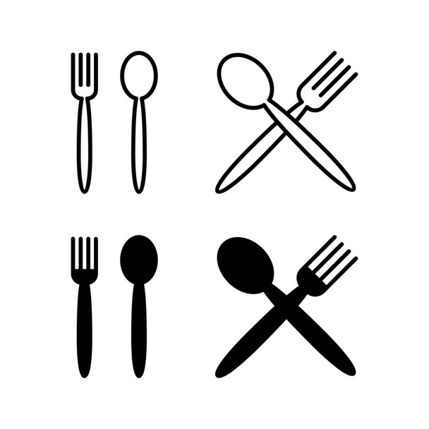 spoon and fork icon vector for web and mobile app. spoon, fork and knife icon vector. restaurant sign and symbol - Vector, Image
