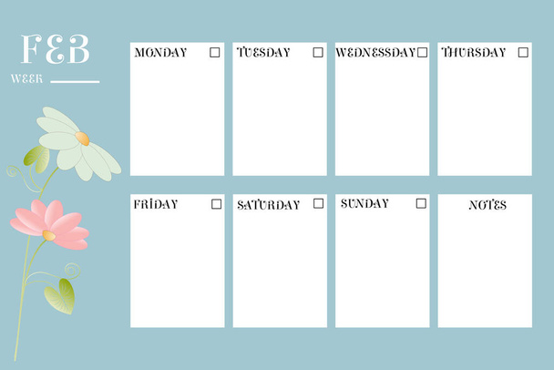 Planificador de calendario de diferentes meses del año con fondo floral. - Vector, Imagen