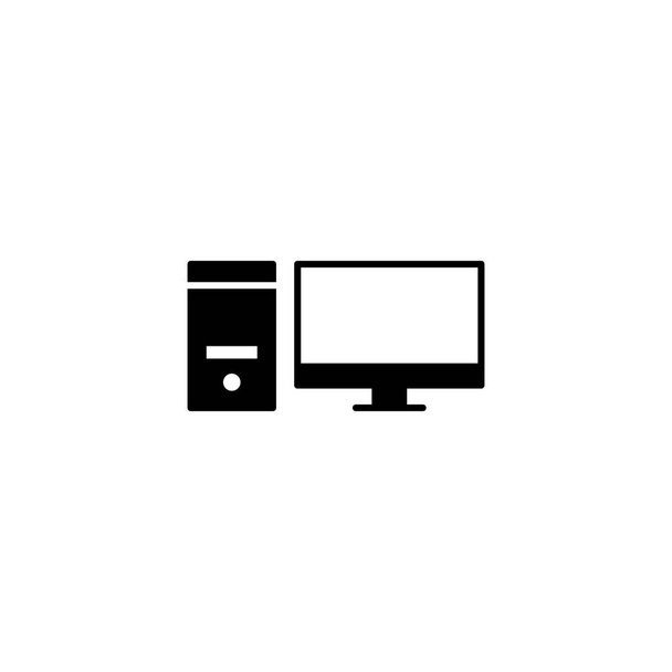 Ikona komputera. znak i symbol monitora komputerowego - Wektor, obraz