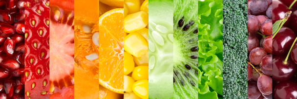 Kollektion mit verschiedenen Früchten und Gemüse - Foto, Bild