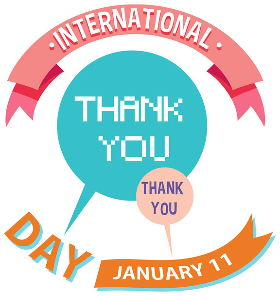 International Thank You Day Banner Ontwerp illustratie - Vector, afbeelding
