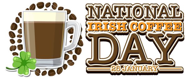 Иллюстрация к Национальному дню ирландского кофе - Вектор,изображение