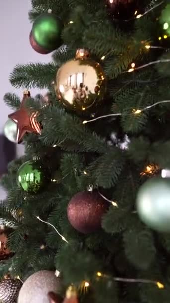 Крупним планом різдвяна ялинка з прикрасами
. - Кадри, відео