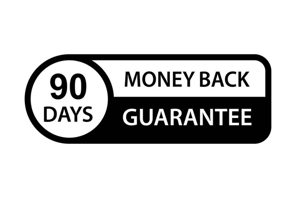 90 days money back guarantee icon vector for graphic design, logo, website, social media, mobile app, UI illustration - Vektör, Görsel