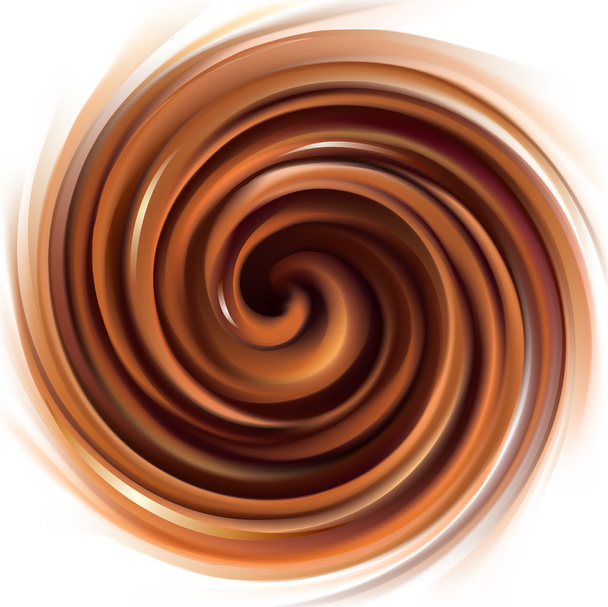 Vector background of swirling creamy chocolate texture - Vector, Image
