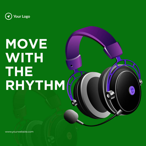 Banner design of move with the rhythm template.   - Vecteur, image