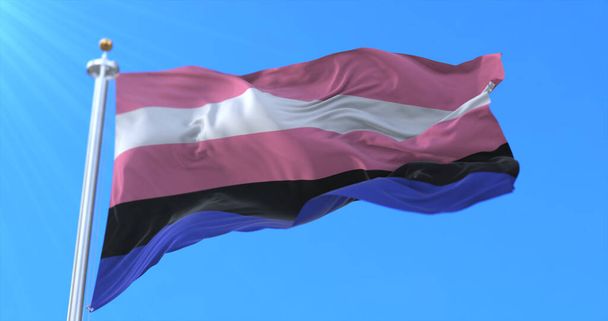 Nemek közötti folytonosság Büszkeség Flag integetés - Fotó, kép