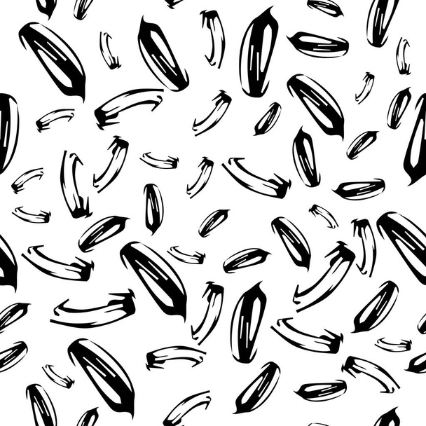 Modello senza cuciture con disegno nero disegnato a mano forma di scarabocchio su sfondo bianco. Texture astratta grunge. Illustrazione vettoriale - Vettoriali, immagini