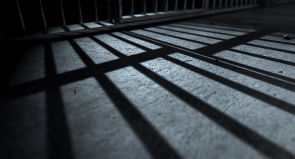 Więzienia, bary komórki rzucają cienie - Zdjęcie, obraz