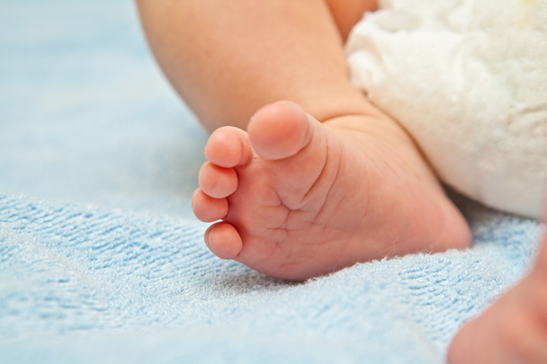 Newborn baby feet shown in close up - Foto, imagen