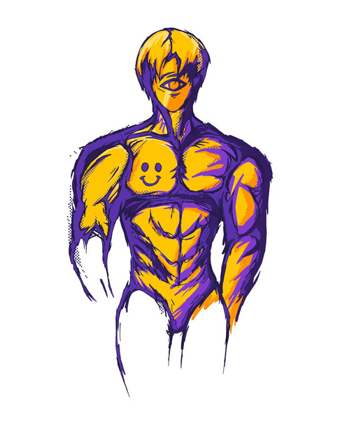 vector illustration of man with six pack concept - Vetor, Imagem