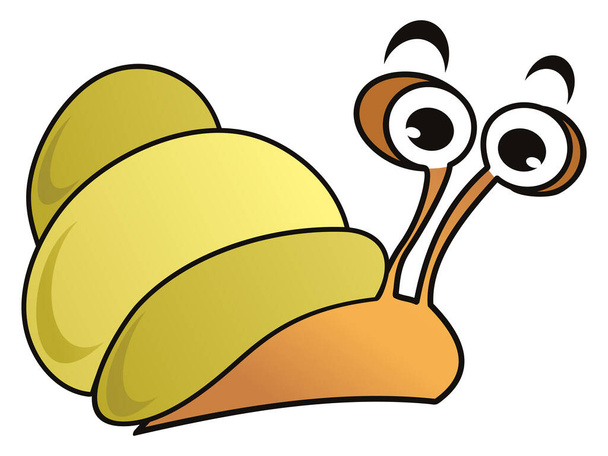 Illustration of cute snail with a shell - Vector, Image