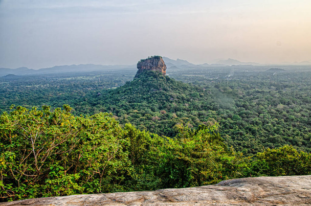 View from Pidurangala Rock at Sigiriya, called Lion Rock. Sri Lanka. High quality photo - Φωτογραφία, εικόνα