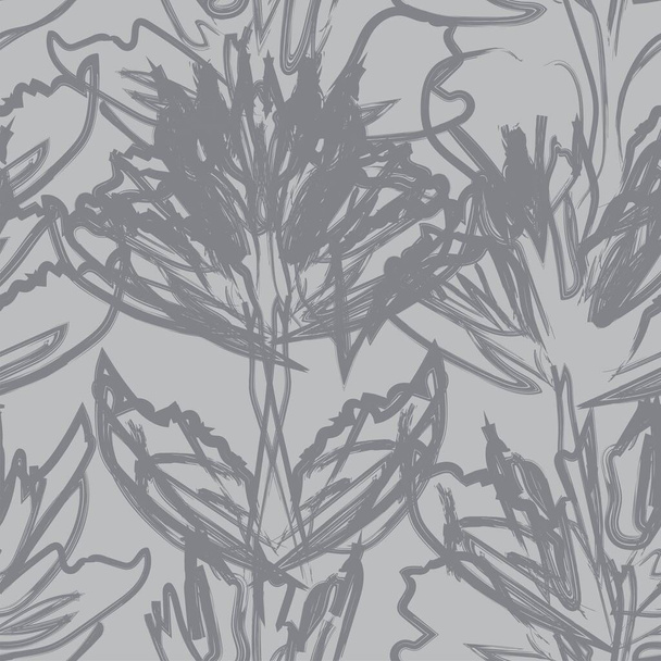Квіткові пензлі безшовний дизайн візерунка для модного текстилю, графіки, фону та ремесел
 - Вектор, зображення