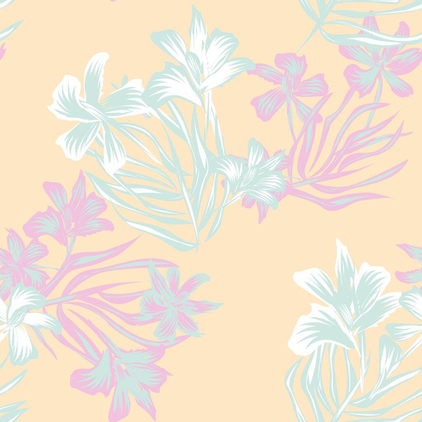 Oriental Floral seamless pattern background for fashion textiles, graphics, backgrounds and crafts - Vector, Image