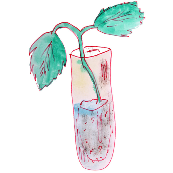 малюнок мультяшних дітей акварельної вази на білому тлі
 - Фото, зображення